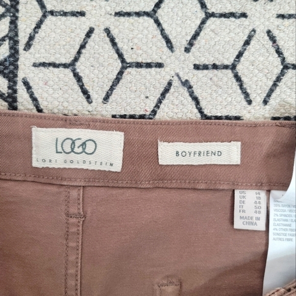 LOGO by Lori Goldstein Stretch Twill Boyfriend Crop Wide-Leg Pants, sz 14 - Picture 9 of 13